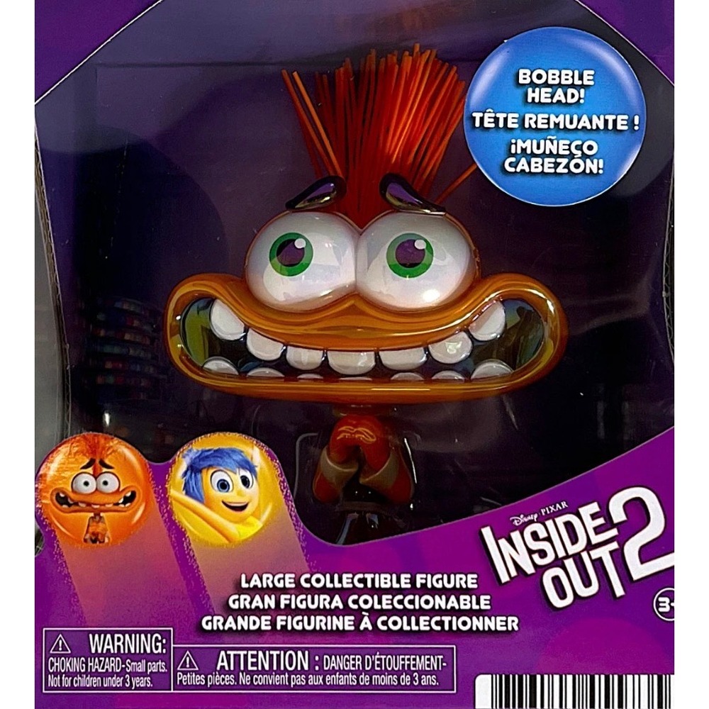 Disney Inside Out 2 Anxiety Figure Unisex Large Orange New Bobble Head Toy Pixar